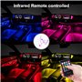 Bawoo Éclairage intérieur de voiture LED d'ambiance 48 bandes Éclairage intérieur Port USB Barre lumineuse avec télécommande