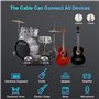 FIBBR Câble de guitare 3M, câble instrument de guitare électrique à angle droit 1/4 pouce cordon de guitare pour basse, guitare 