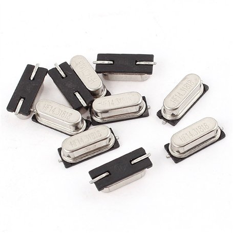 sourcing map 10Pcs 14.318M 14.318MHz Passive Surface Mounted Devices oscillateur à quartz Cristal