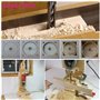 QISF Jeu de 4 bédanes Forets à trou carré, bédanes creux en acier Outils de menuiserie Set (1/4-1/2-5/16-3/8 pouces)