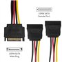 Duttek Cable SATA, Double SATA Câble, Câble Alimentation SATA Câble Répartiteur en Y SATA vers Double SATA Pour Disque dur SSD 2