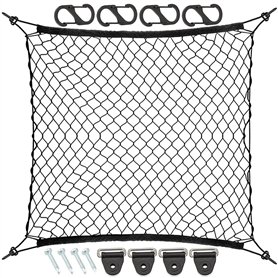 9 MOON Organisateur Coffre Voiture en Maille avec 4 Crochets - Organisateur Filet élastique Voiture pour Courses Jouets pour Enf