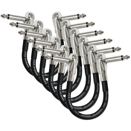 6 unités – Van Damme Pro Grade Classic XKE – 15 cm – Premium Flexible Shielded Guitare basse Pédale d'effets Instrument