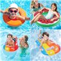 Auney Bouées de Natation, 3 Pièces Gonflables Flotteurs pour Enfants : 2 bouées de Piscine Swim Ring + Matelas Gonflable