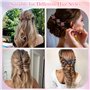 VMUTGA 6 Pièces Pinces à Cheveux, Barrette à Cheveux Tressée en Forme de Fleur avec Strass Pinces à Cheveux Double Couche Bijoux