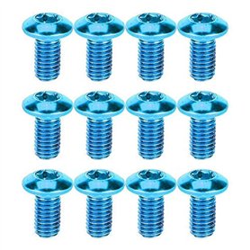 12 pièces vtt boulons de rotor de frein à disque vtt vis de vélo vis de disque de frein pour vtt route vtt tête T25 (bleu)