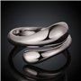 Bague ouverte en forme de goutte d'eau plaqué platine 18 carats minimaliste pour femme, fille, homme, cadeau tendance, Platine