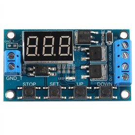 HALJIA Tableau de contrôle Circuit double MOS Minuteur/retardateur/commutateur Remplacement de module de relais CC 24 V/12 V