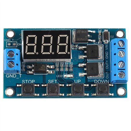 HALJIA Tableau de contrôle Circuit double MOS Minuteur/retardateur/commutateur Remplacement de module de relais CC 24 V/12 V