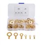 KINDPMA 150pcs Kit Cosses Electriques Ronde en Laiton Cosse à Sertir M3 M4 M5 M6 M8 M10 Cosse Batterie Bornes Cosses Electrique