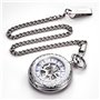 TREEWETO Montre De Poche avec Chaîne pour Hommes Femmes Rétro Mécanique Squelette Analogique À Remontage Manuel Antique Loupe Co