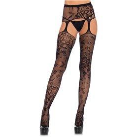 Leg Avenue 1082 Collant Porte-Jarretelles Haute Noir Taille Unique 36-40
