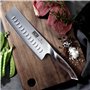 HOSHANHO Couteau de Cuisine Nakiri de 18 cm, Couteaux de Cuisine Japonais en Acier Inoxydable à Haute Teneur en Carbone, Couteau