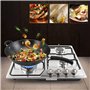 Futchoy - Plaque de cuisson à gaz 4 flammes en acier inoxydable - 58 x 50 cm - Autark - Encastrable - Gaz naturel ou propane