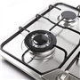 Futchoy - Plaque de cuisson à gaz 4 flammes en acier inoxydable - 58 x 50 cm - Autark - Encastrable - Gaz naturel ou propane