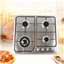 Futchoy - Plaque de cuisson à gaz 4 flammes en acier inoxydable - 58 x 50 cm - Autark - Encastrable - Gaz naturel ou propane