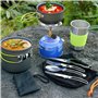 Réchaud à Gaz de Camping Portable 1350W Mini De Réchaud avec Sac de Rangement Brûleur à Gaz Anti Vent pour Cuisine de Plein Air
