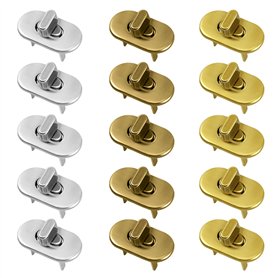 Aweisile 15 Sets Fermoir Tourniquet Fermoir Sac Fermoirs Verrouillage Twist Fermoir Sac à Main Serrures Turn Locks pour Le Brico