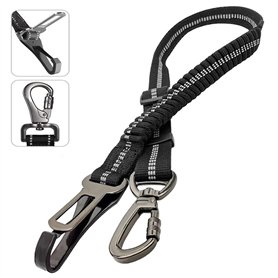 Ceinture Securite Chien Ceinture Chien Voiture Ceinture de Sécurité Longueur Réglable Amorti Absorption des Chocs Ceinture Réflé