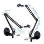 Support mural pour microphone avec bras pliant compatible avec Blue Yeti Snowball Nano X S and Razer HyperX Elgato USB microphon