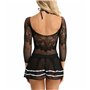 ROSVAJFY Costume de cosplay d'écolière sexy pour femme - Mini uniforme de marin - Jeu de rôle - Lingerie extensible - Chemise de