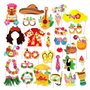 Lot de 30 accessoires de photomaton d'été hawaïen pour décoration de fête sur la plage tropicale et la piscine