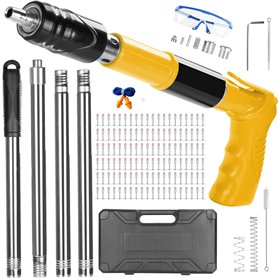 Pistolet à Clous Pour BéTon Avec 1.6m Tiges D'Extension Avec 120pcs Nails