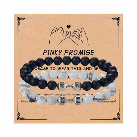 DIOWUS Bracelet haltère pour homme et femme
