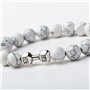 DIOWUS Bracelet haltère pour homme et femme, 8 mm, pierre de lave naturelle, bracelets lestés, bracelets lestés à breloques tend