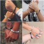 DIOWUS Bracelet haltère pour homme et femme, 8 mm, pierre de lave naturelle, bracelets lestés, bracelets lestés à breloques tend
