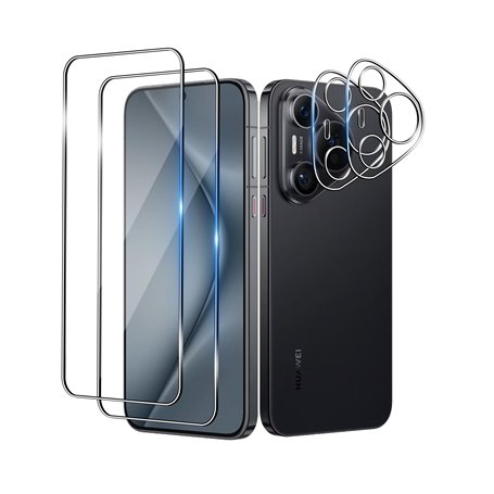 Wookfiss Verre Trempé(2)+Caméra Arrière Protecteur(2) pour Huawei Pura 70 Film Protection Ecran Verre Trempe Glass Screen Protec
