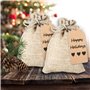 Pochon tissu,Sac toile de jute,Ensemble de 25 pièces avec étiquette, cordon de serrage et sacs cadeaux réutilisables, adapté pou