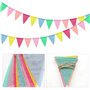 Elepl 5 Pièces Guirlande Fanion Multicolore, 60 pcs Drapeaux Triangulaires, Drapeau Banniere 9.8 Pied/Pièces Guirlande Fanion Ex