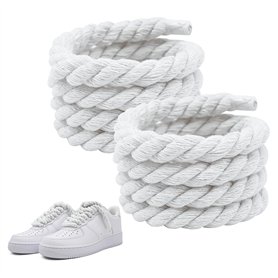 pluvialix Rope Laces - Lacets épais et ronds - Dentelle épaisse - Cordon en coton pour lacets de rechange Af1 - Cordon large et