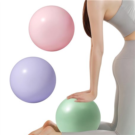 SENLINLIN Lot de 3 Ballons Pilates 25cm – Petit Ballon de Gym Antidérapant & Épais en Rose