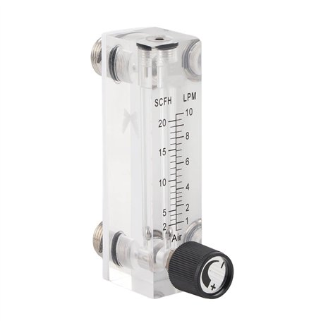 Débitmètre de gaz à panneau réglable LZM-6T 1-10LPM filetage d'interface intérieur : 1/4BSP extérieur : M18*1.5