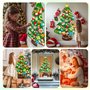Feutre Arbre de Noël 3.52ft Sapin de Noël en Feutrine pour Enfant 43Pcs DIY Feutre Arbre De Noël avec Lumineuse, Sapin Feutrine 