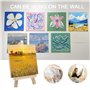 Toile Peinture (Lot de 5) – Toiles à Peindre Vierges 30x30 cm avec Cadre à Clés, 100% Coton, adaptées pour Peintures Acryliques,
