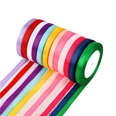 12 Couleurs Ruban Satin - Ruban Cadeau
