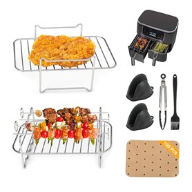 7 PCS Grille Air Fryer Ninja Accessoires Air Fryer Accessoires pour Friteuse Accessoire pour Air Fryer Moule Air Fryer Acier Ino