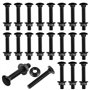 Lot de 25 vis noires à tête plate avec écrous à bride M5 pour construction et machines industrielles M5 M5 x 30 mm