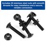 Lot de 25 vis noires à tête plate avec écrous à bride M5 pour construction et machines industrielles M5 M5 x 30 mm
