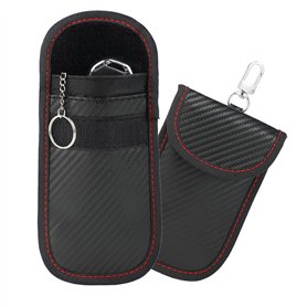 Lot de 2 Pochettes Anti RFID Clé Voiture Portable – Pochette en Fibre de Carbone – Protection Antivol Anti Piratage de Télécomma