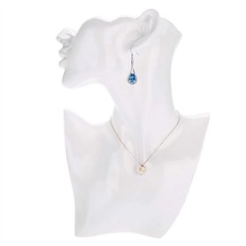 Xinwoer Collier Boucle d'oreille Mannequin Tete Buste Tete Modele(Blanc)
