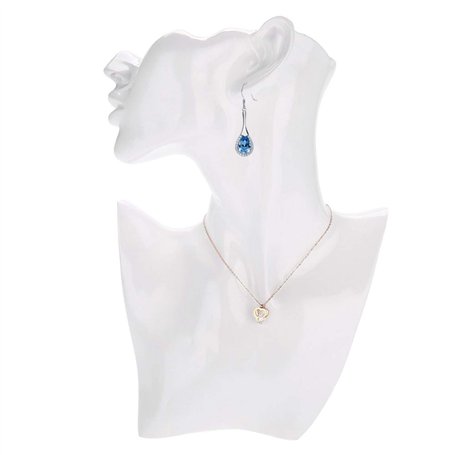 Xinwoer Collier Boucle d'oreille Mannequin Tete Buste Tete Modele(Blanc)