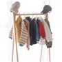 Lot de 10 cintres en bois antidérapants pour vêtements de bébé, cintres en bois pour économiser de l'espace en forme d'ours mign