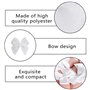 Lot de 100 mini nœuds en tissu satiné - Blanc - Petits nœuds en satin - Accessoires pour cheveux - Pour travaux manuels, couture