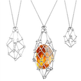 Mtlhbcg Collier support de pierres en cristal：Lot de 3 colliers en cristal