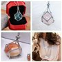 Mtlhbcg Collier support de pierres en cristal：Lot de 3 colliers en cristal,3 colliers de support réglables en forme de cage en c
