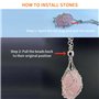 Mtlhbcg Collier support de pierres en cristal：Lot de 3 colliers en cristal,3 colliers de support réglables en forme de cage en c